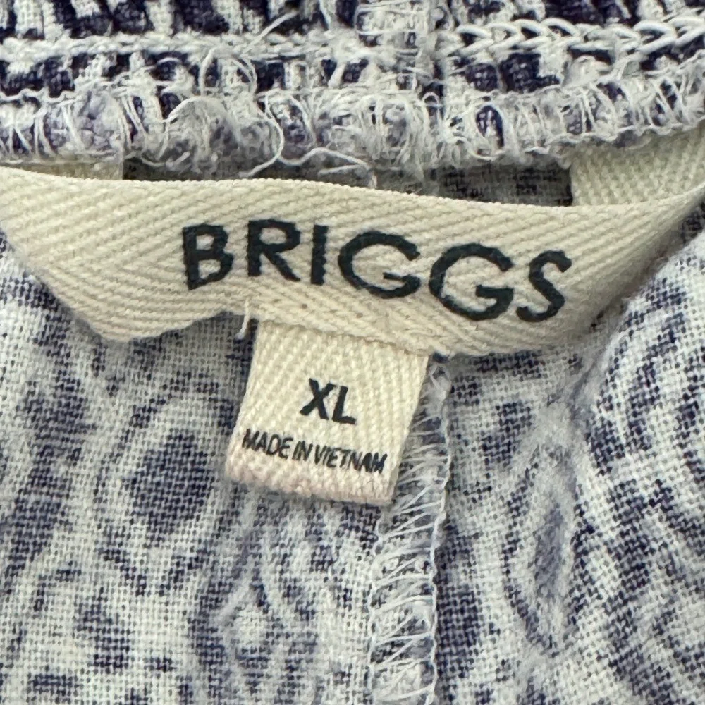 Briggs New York High Waist Blue and White‎ Shorts size XL women's linen blend